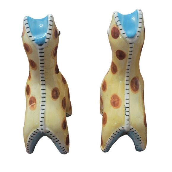 Vintage patchwork stitch giraffe salt and pepper shakers - Picture 5 of 6